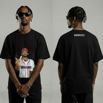 Black Rodriguez Baseball Graphic Tee – Retro Baseball Fan Shirt