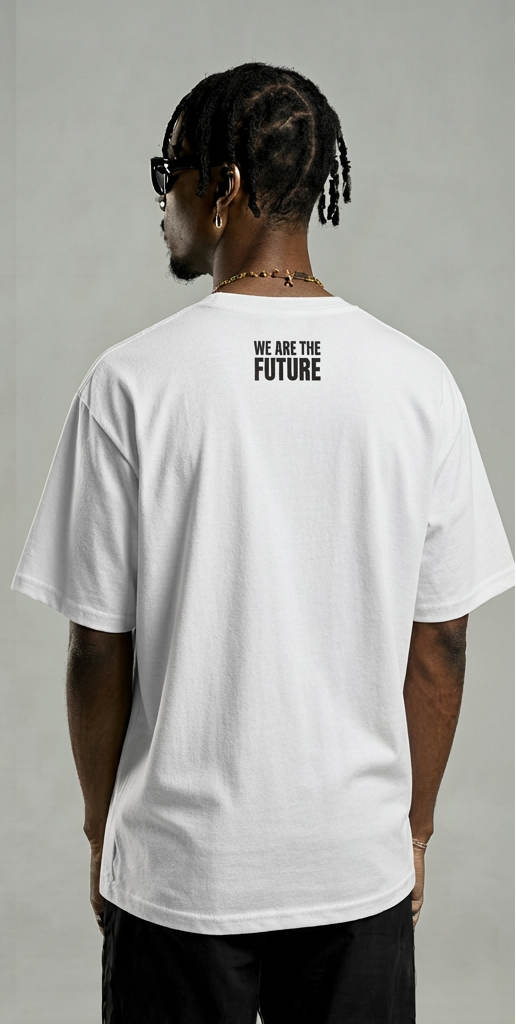 We Are The Future Black Text White T-Shirt – Streetwear Graphic Tee