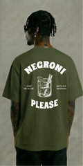 Negroni Please Graphic Tee – Green Funny Cocktail Drinking Shirt