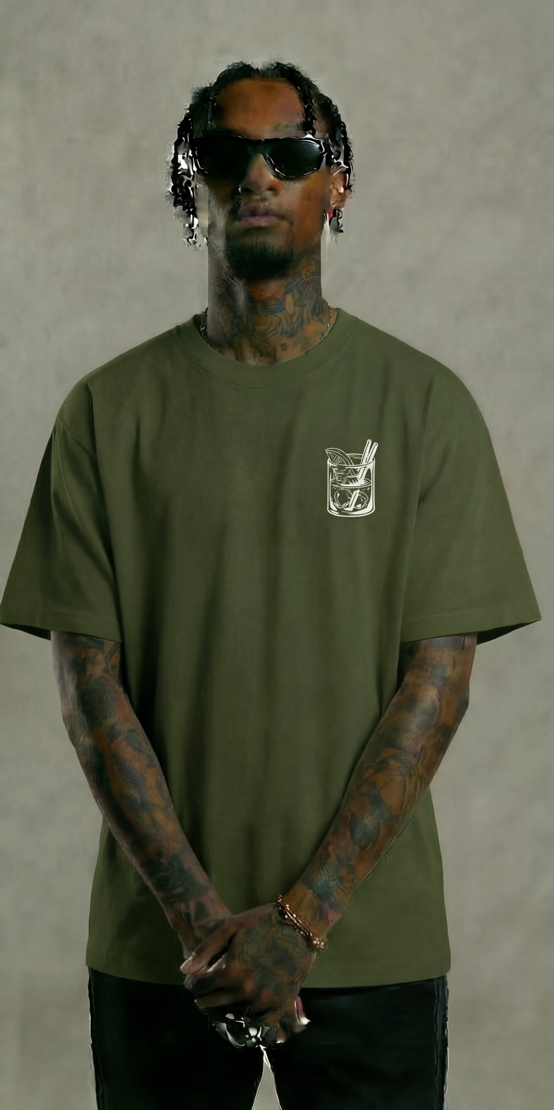 Negroni Please Graphic Tee – Green Funny Cocktail Drinking Shirt