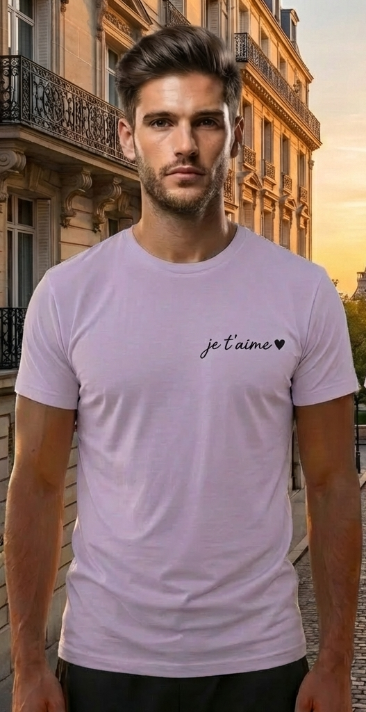 Paris Eiffel Tower Light Purple Shirt – France Vacation Graphic Tee for Men
