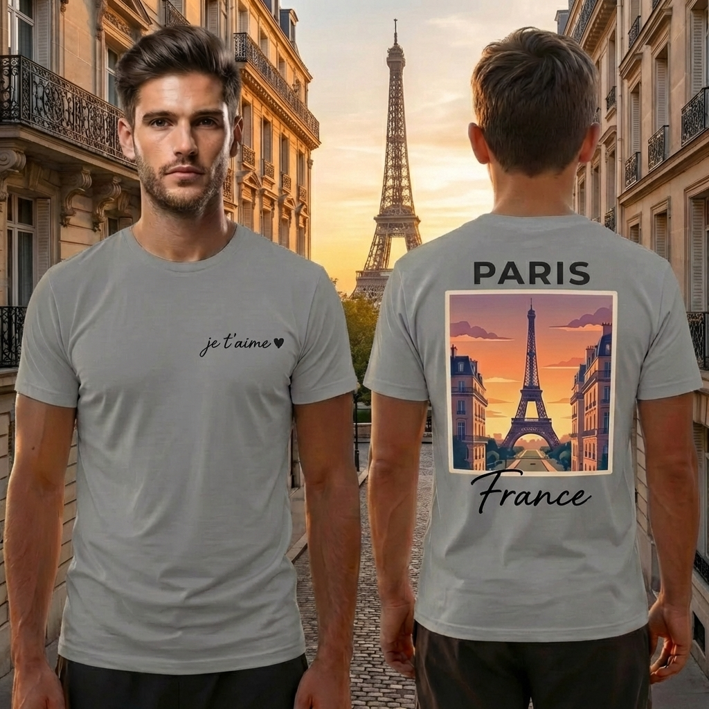 Paris Eiffel Tower Shirt - Grey