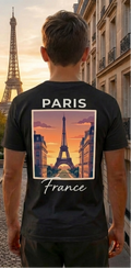 Paris Eiffel Tower Black Shirt – France Vacation Graphic Tee for Men