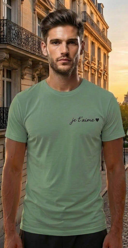 Paris Eiffel Tower Green Shirt – France Vacation Graphic Tee for Men