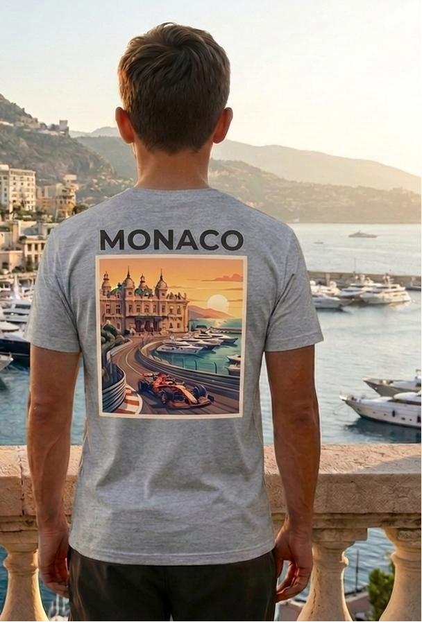 Monaco Urban Grey T-Shirt – Trendy Streetwear Graphic Tee