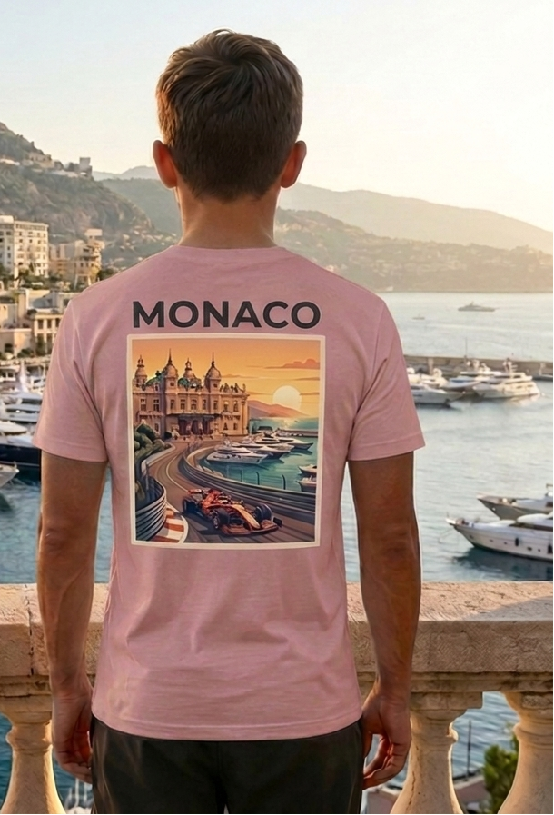 Monaco Urban Pink T-Shirt – Trendy Streetwear Graphic Tee