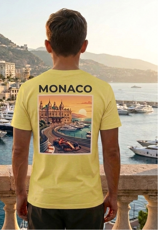 Monaco Urban Yellow T-Shirt – Trendy Streetwear Graphic Tee
