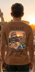 Rome Italy Brown T-Shirt – Colosseum Graphic Tee – Romantic Travel Shirt