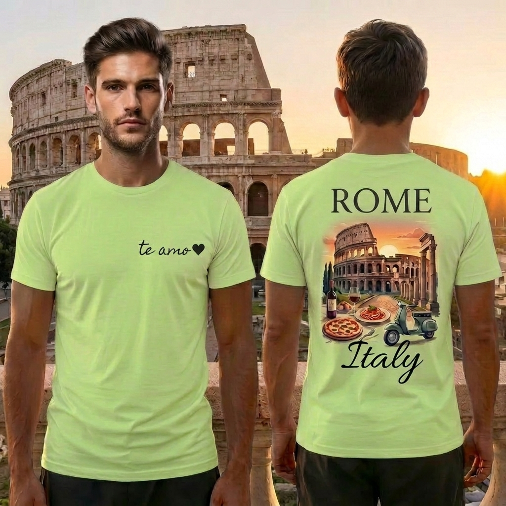 Rome Italy T-Shirt - Light Green
