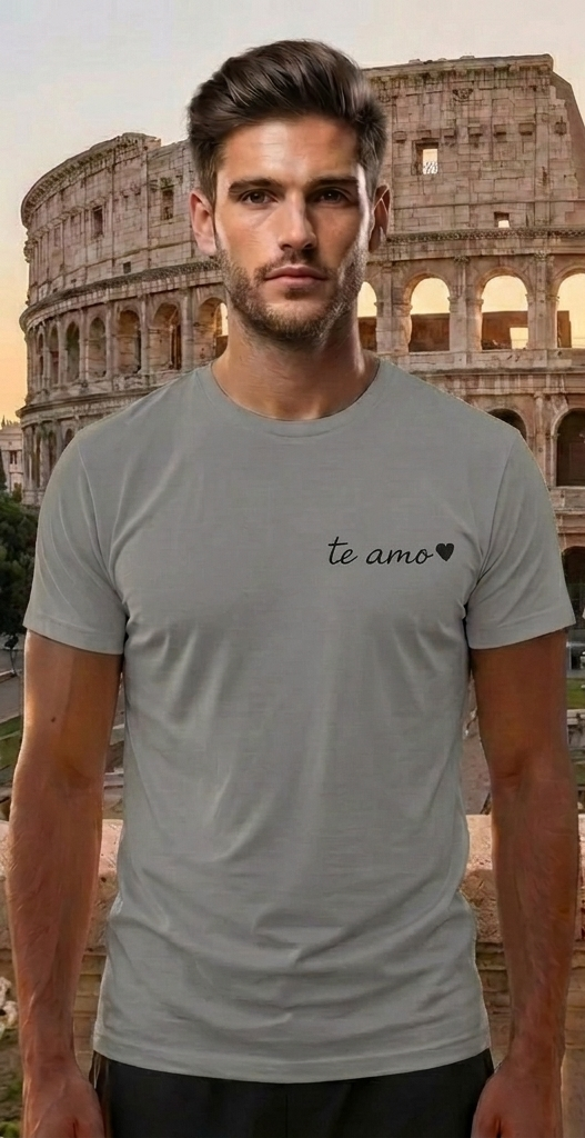 Rome Italy Grey T-Shirt – Colosseum Graphic Tee – Romantic Travel Shirt