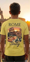Rome Italy Yellow T-Shirt – Colosseum Graphic Tee – Romantic Travel Shirt