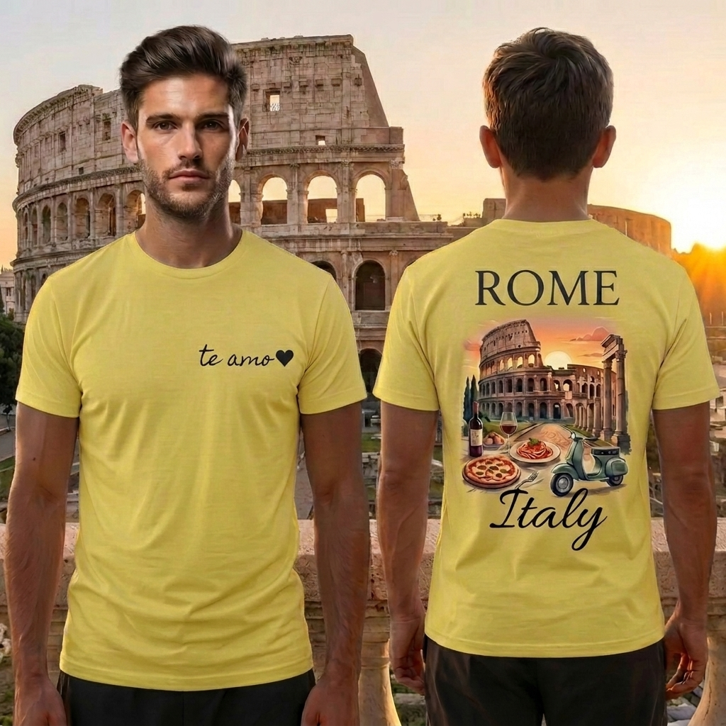 Rome Italy T-Shirt - Yellow