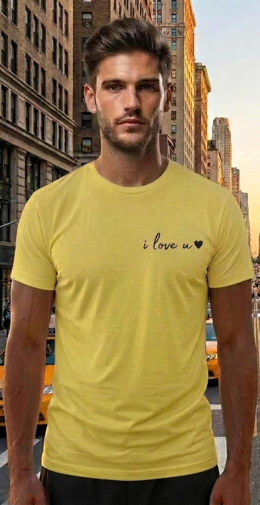 New York Yellow T-Shirt – NYC Skyline Graphic Tee – USA Travel Shirt