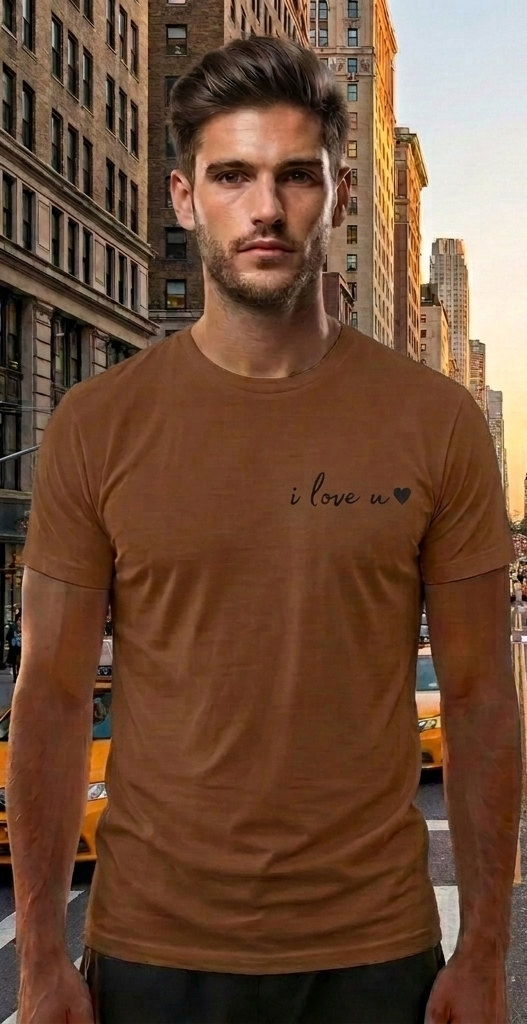 New York Brown T-Shirt – NYC Skyline Graphic Tee – USA Travel Shirt