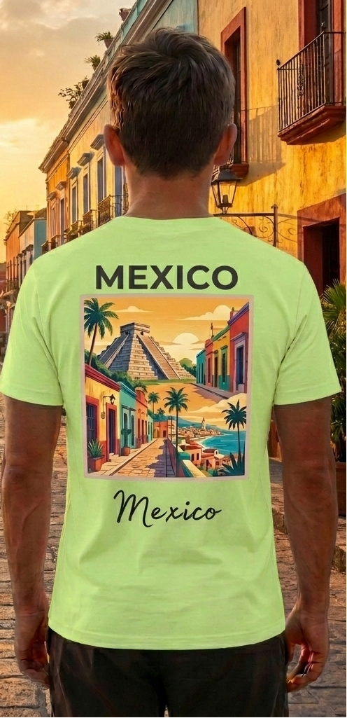 Mexico Light Green T-Shirt – Mexican Graphic Tee – Travel Vacation Shirt
