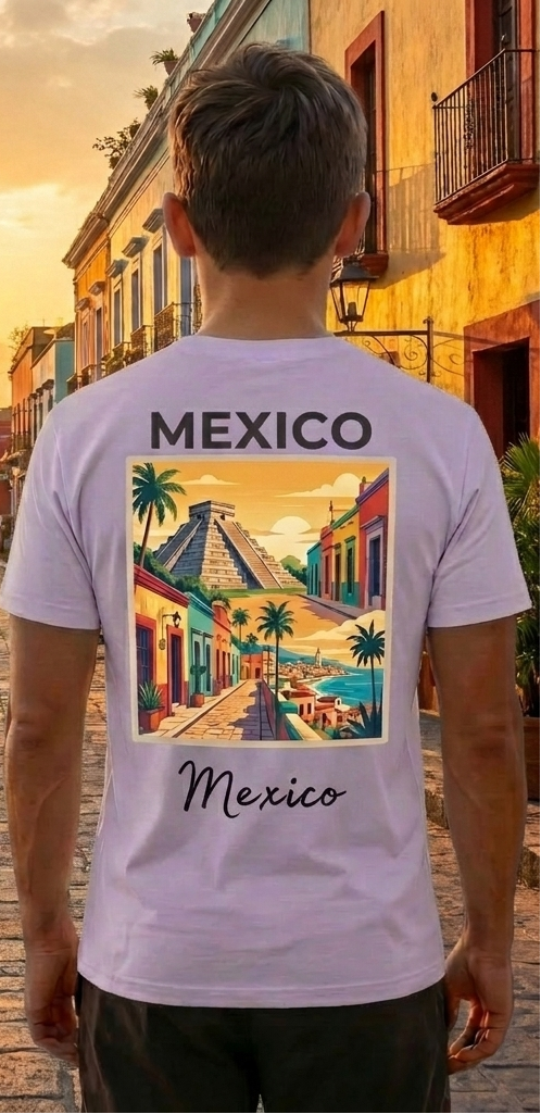 Mexico Light Purple T-Shirt – Mexican Graphic Tee – Travel Vacation Shirt