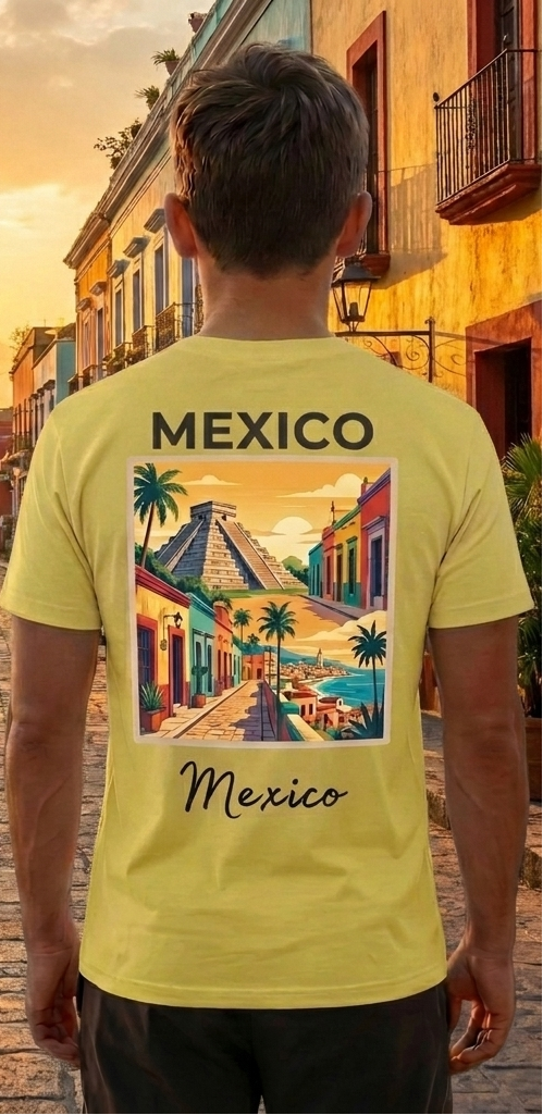 Mexico Yellow T-Shirt – Mexican Graphic Tee – Travel Vacation Shirt