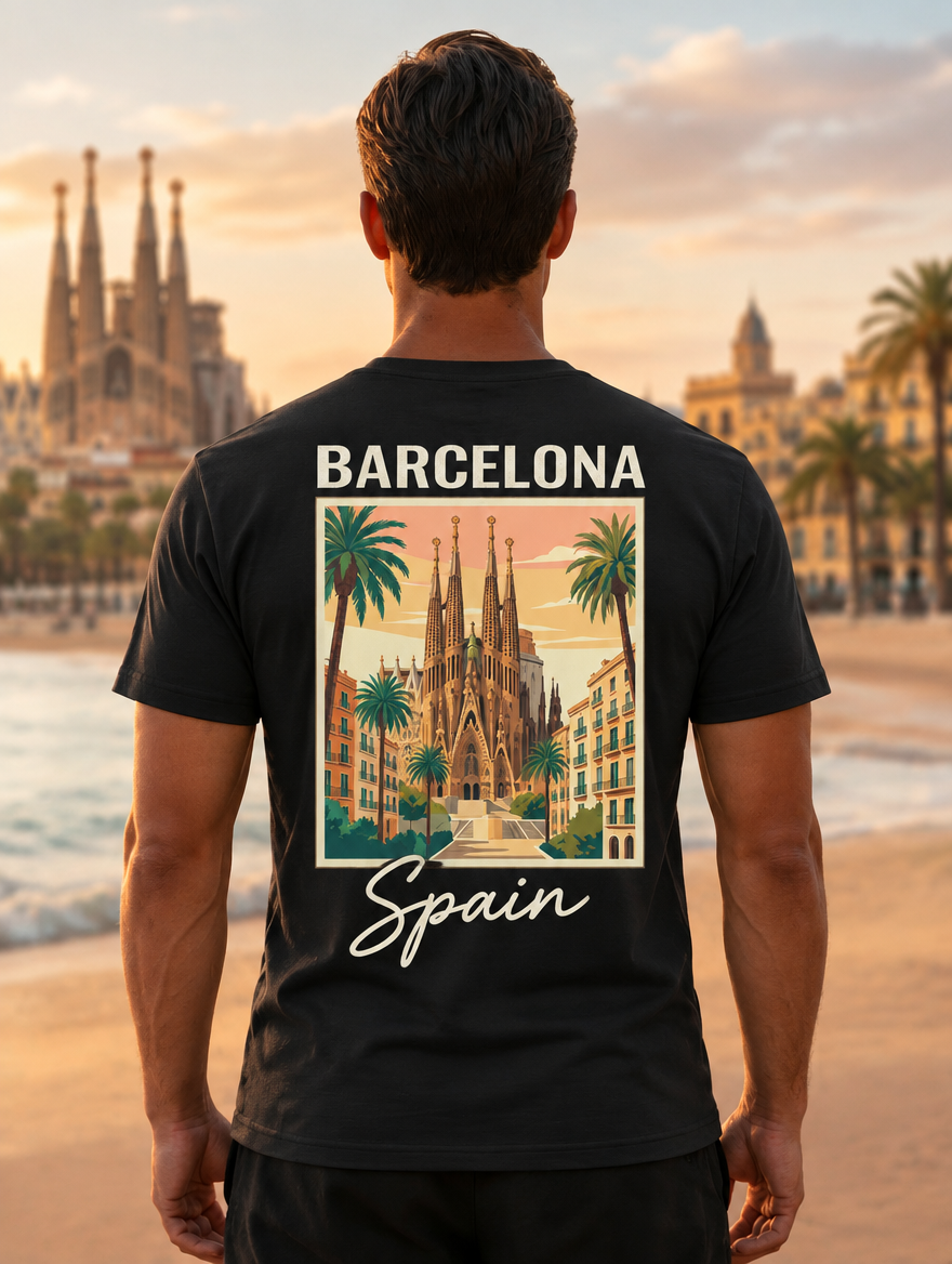 Barcelona Graphic T-Shirt - Black Back