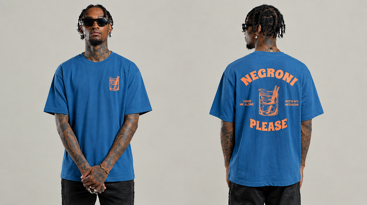Negroni Please Graphic Tee - Blue