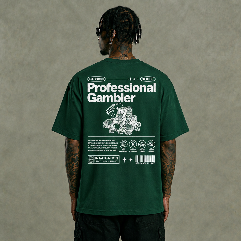 Professional Gambler Casino Streetwear Shirt - Green Back