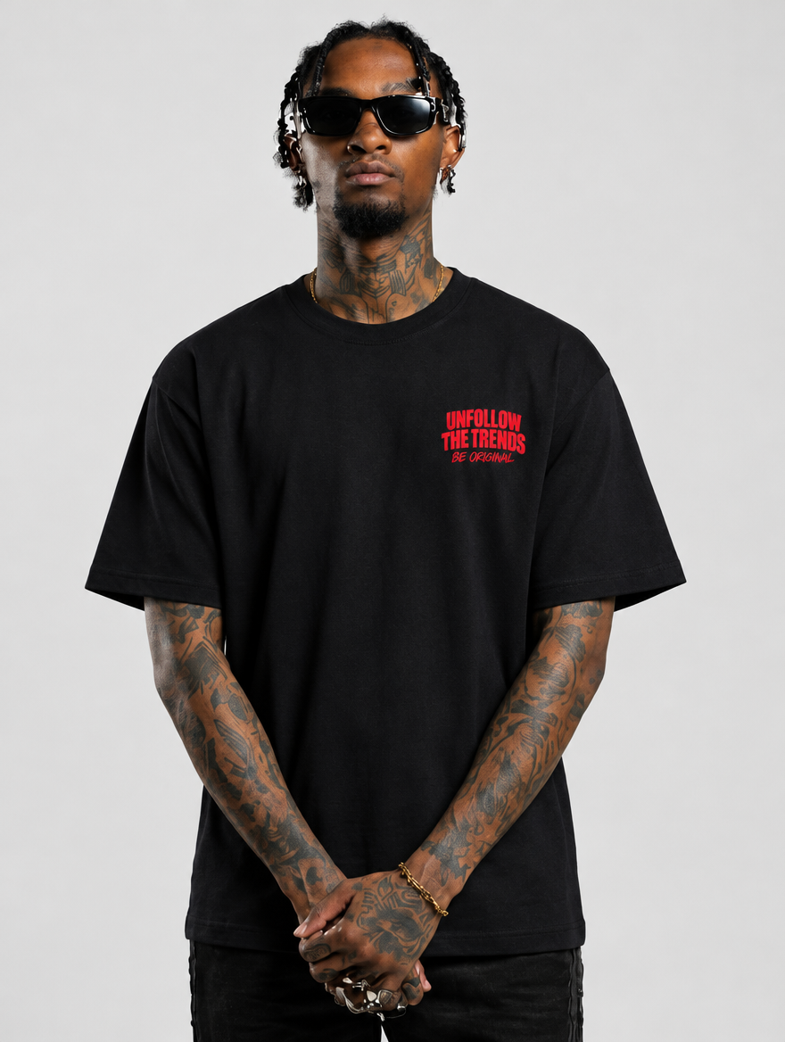Be Original Unfollow the Trend - Black Red Front