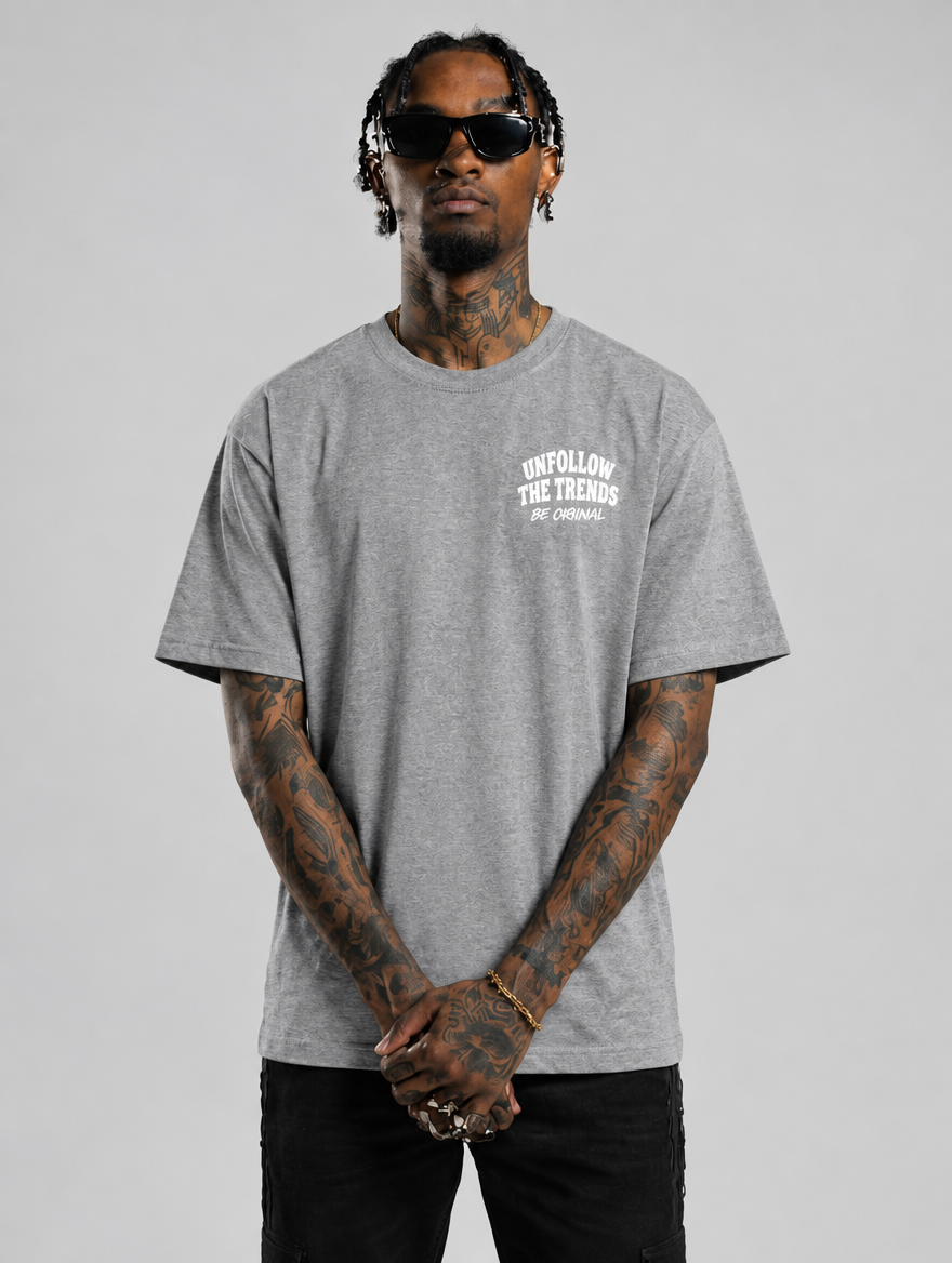 Be Original Unfollow the Trend - Grey White Front