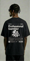 Beige Pro Gambler T-Shirt – Retro Poker Player Streetwear