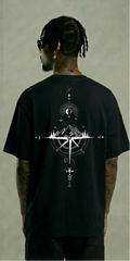 Dreamin’ Mountain Compass Graphic T-Shirt – Black Streetwear Tee