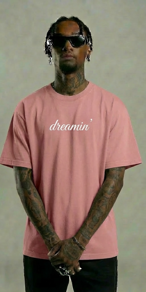 Dreamin’ Mountain Compass Graphic T-Shirt – Pink Streetwear Tee