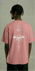 Dreamin’ Mountain Compass Graphic T-Shirt – Pink Streetwear Tee