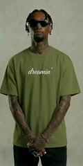 Dreamin’ Mountain Compass Graphic T-Shirt – Green Streetwear Tee