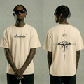 Dreamin' Mountain Compass Graphic T-Shirt - Beige