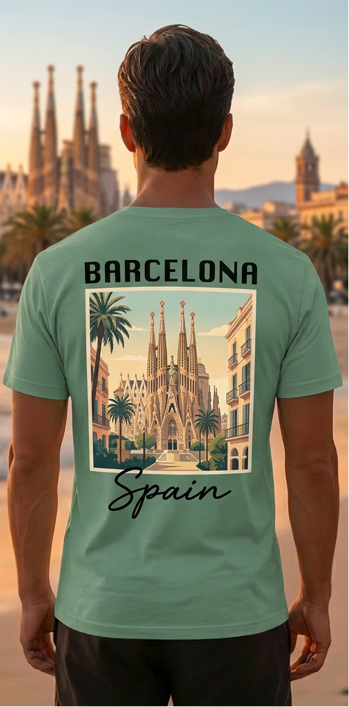 Barcelona Graphic T-Shirt – Trendy Summer Travel Shirt Spain