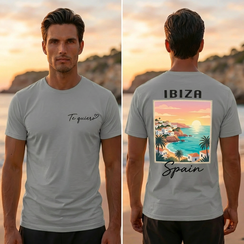 Ibiza Travel T-Shirt - Grey