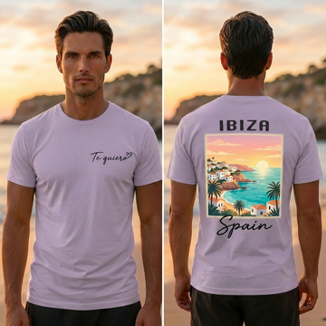 Ibiza Travel T-Shirt – Premium Light Purple Summer Shirt Spain