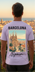 Barcelona Graphic Purple T-Shirt – Trendy Summer Travel Shirt Spain