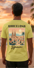 Barcelona Graphic Yellow T-Shirt – Trendy Summer Travel Shirt Spain