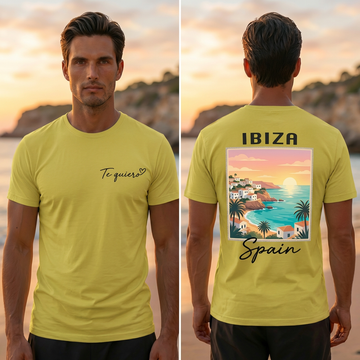 Ibiza Travel T-Shirt – Premium Yellow Summer Shirt Spain