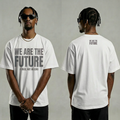We Are The Future Graphic Tee - White shirt, Grey text