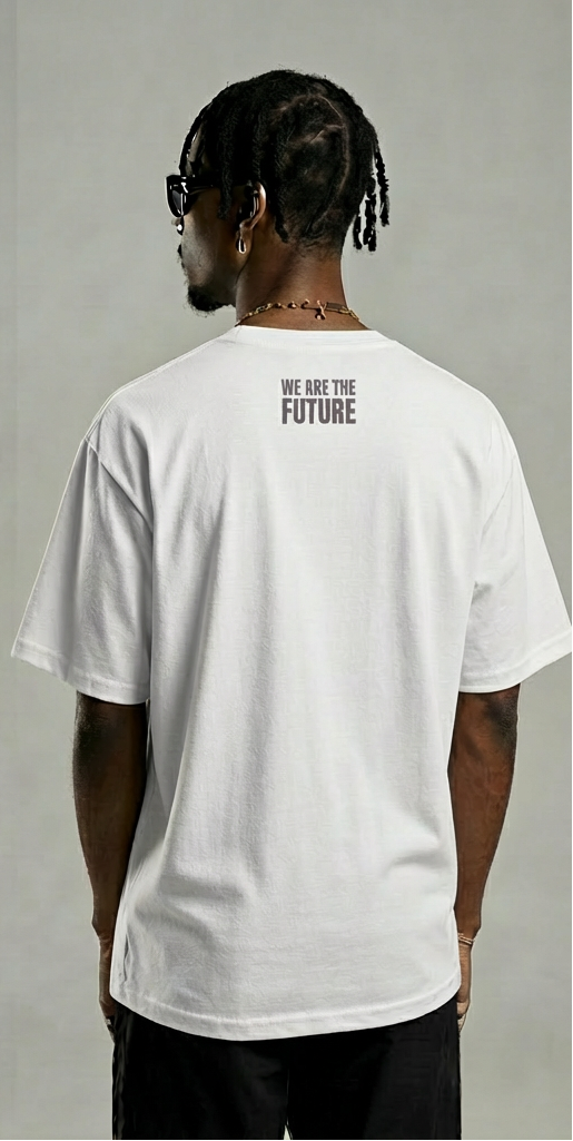 We Are The Future Grey Text White T-Shirt – Streetwear Graphic Tee