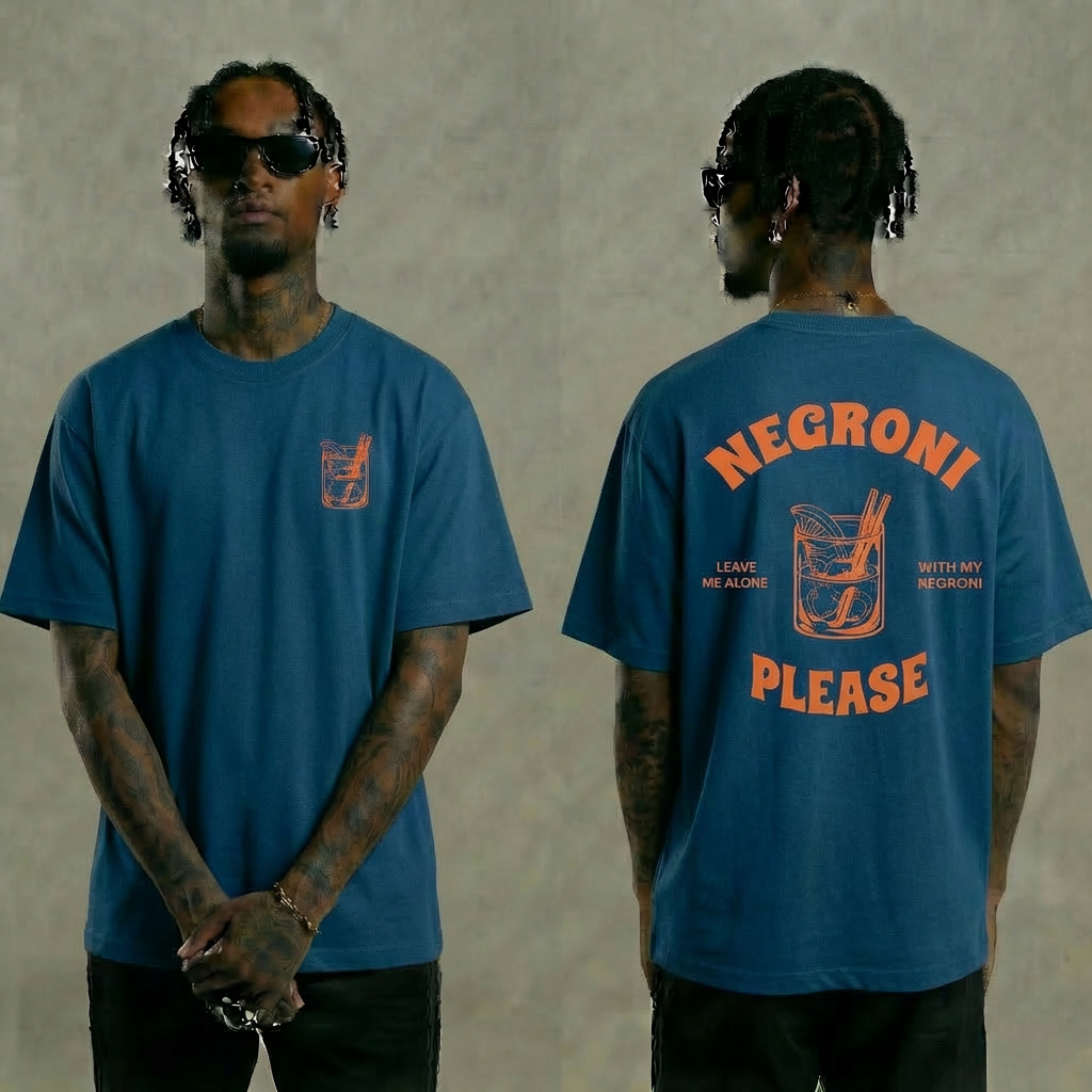 Negroni Please Graphic Tee - Blue