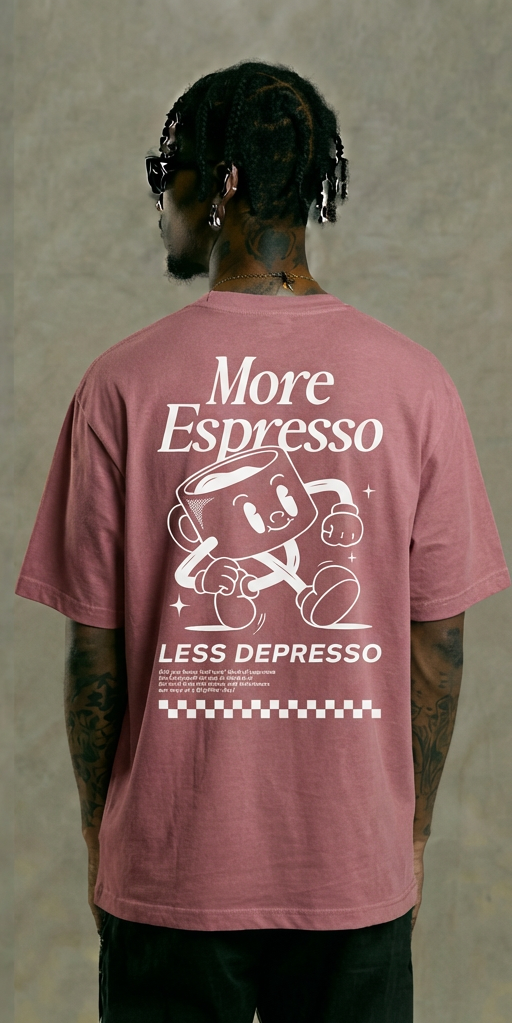 More Espresso Graphic T-Shirt – Coffee Lover Streetwear Tee Pink