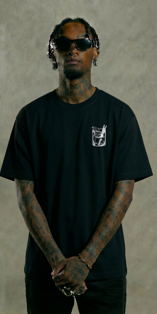 Negroni Please Graphic Tee – Black Funny Cocktail Drinking Shirt