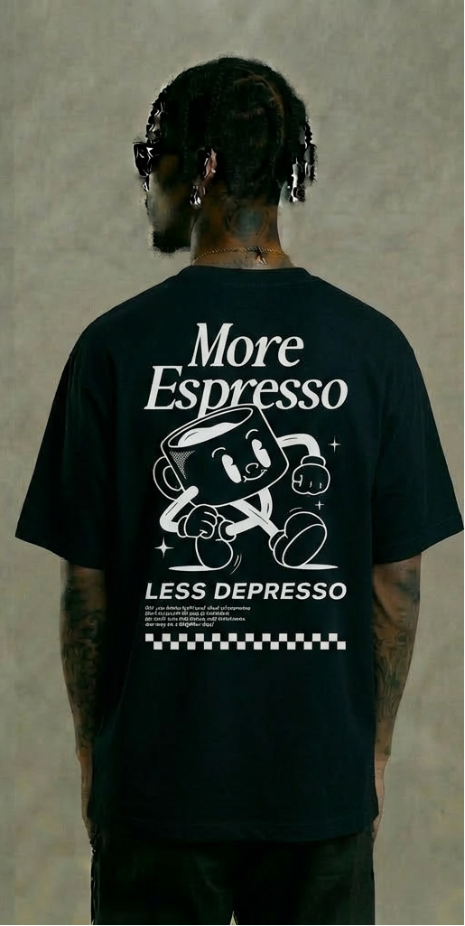 More Espresso Graphic T-Shirt – Coffee Lover Streetwear Tee Black