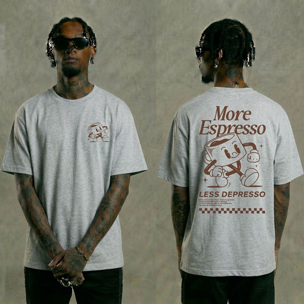 More Espresso Graphic T-Shirt - Grey