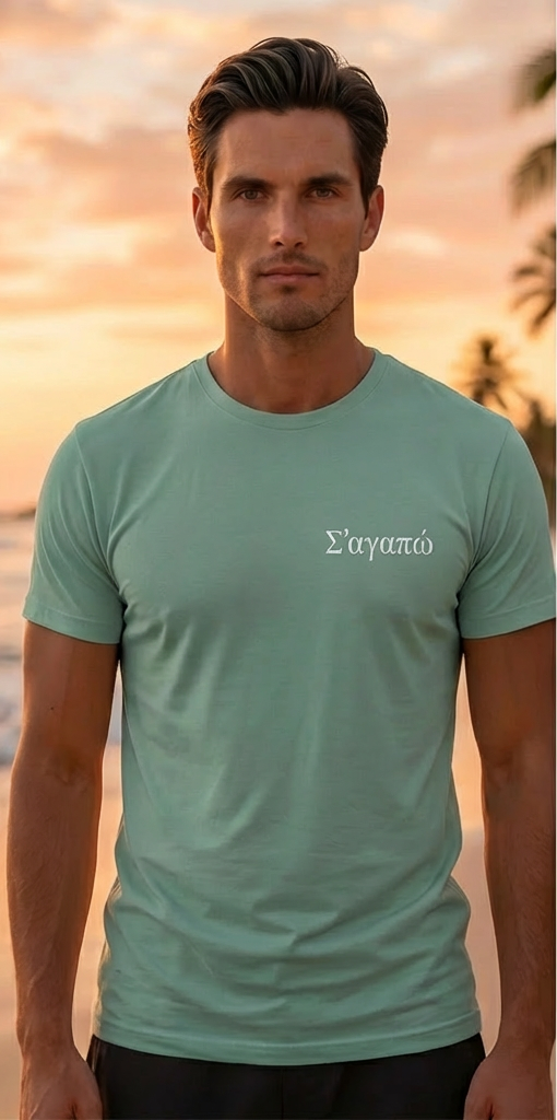 Greek Santorini T-Shirt – Summer Travel Graphic Tee for Men